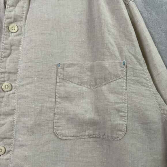 Tommy Bahama Button Up Shirt Men's XXL Linen Cream Tropical Breathable Pocket - Picture 8 of 16